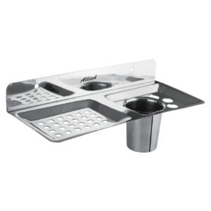 SS Soap Dish With Tumbler Fancy