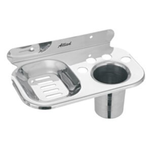 SS Soap Dish With Tumbler Oval